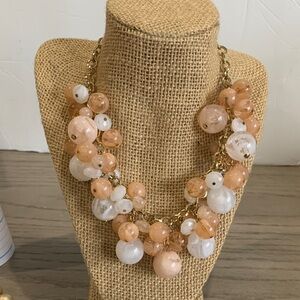 Elegant Gold and Cream Beaded Necklace